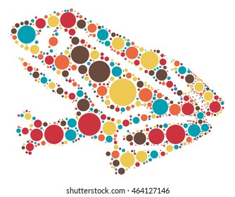 frog shape vector design by color point