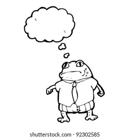 frog in shirt and tie cartoon