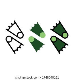 frog shoe icon, swimsuit icon, swimming icon, swimming shoes