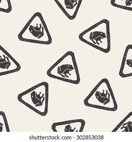 frog sign doodle seamless pattern background