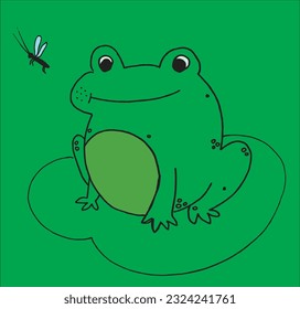 Frog sign illustration image. 
Hand drawn image artwork of a frog. 
Simple cute original logo.
Hand drawn vector illustration for posters, cards, t-shirts.