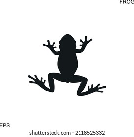Frog silhouette. Abstract frog on white background