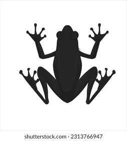 Frog silhouette. Abstract frog on white background