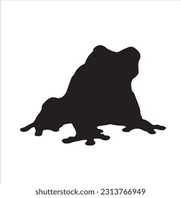 Frog silhouette. Abstract frog on white background