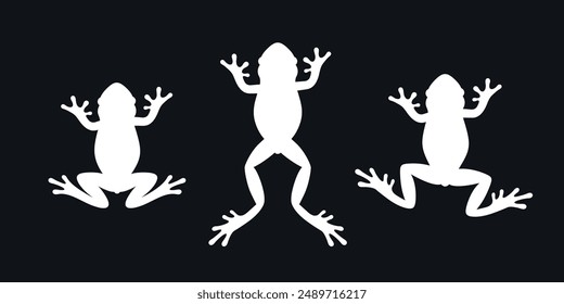 Frosch-Silhouette. Abstrakter Frosch auf weißem Hintergrund