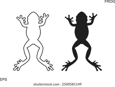 Frog silhouette. Abstract frog on white background