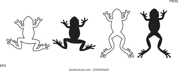 Frog silhouette. Abstract frog on white background