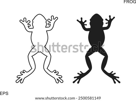 Frog silhouette. Abstract frog on white background
