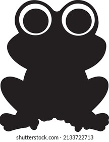 Frog silhouette black and white