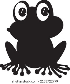 Frog silhouette black and white