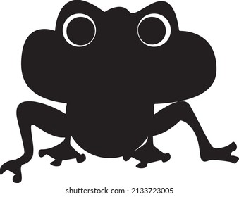 Frog silhouette black and white