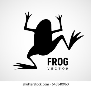 Frog silhouette. Black and white vector icon. Eps8. RGB. Global color