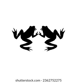 Silueta de rana, puede utilizarse para el Gram de logotipo, Ilustración de arte, Pictograma, Sitio web o Elemento de diseño gráfico. Ilustración vectorial