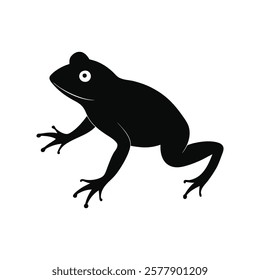 A frog silhouette design on a white background