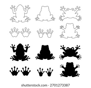 frog silhouette icon editable stroke
