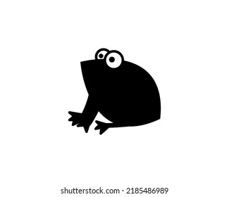 Frog silhouette icon illustration  template for many purpose. Isolated on white background
