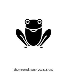 Frog Silhouette Icon On White Background