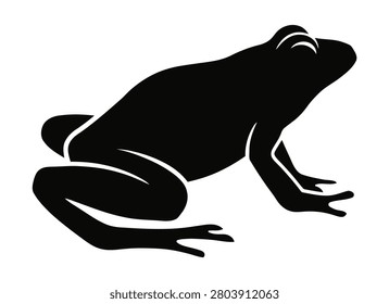 frog silhouette icon. toad silhouette icon set. Animals logos collection. Stylized black and white frog silhouette graphic illustration.