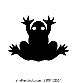 Frog silhouette isolated on white background. Vector illustration.