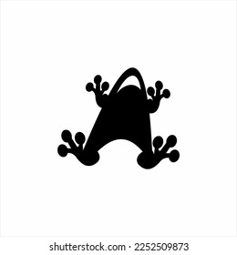 Diseño plano del logotipo de la silueta de rana.