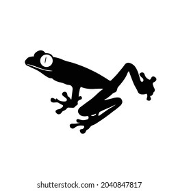 Frog Silhouette on isolated background. Vector drawing