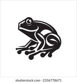 Frog Silhouette on isolated background. Vector drawing
