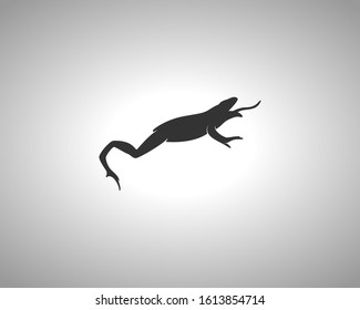 Frog Silhouette on White Background. Isolated Vector Animal Template for Logo Company, Icon, Symbol etc