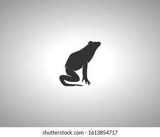 Frog Silhouette on White Background. Isolated Vector Animal Template for Logo Company, Icon, Symbol etc