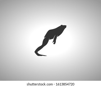 Frog Silhouette on White Background. Isolated Vector Animal Template for Logo Company, Icon, Symbol etc