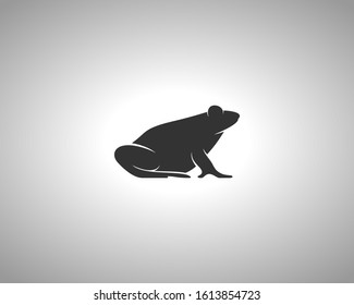 Frog Silhouette on White Background. Isolated Vector Animal Template for Logo Company, Icon, Symbol etc