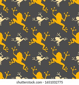 Frog silhouette seamless pattern | EPS 10