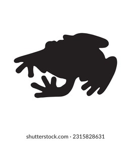 frog silhouette set collection isolated black on white background vector illustration