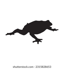 frog silhouette set collection isolated black on white background vector illustration