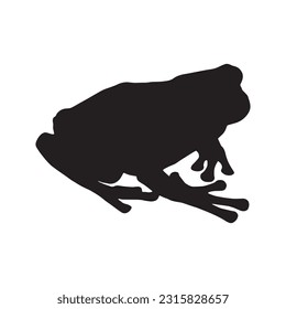 frog silhouette set collection isolated black on white background vector illustration