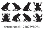 frog silhouette set vector illustration