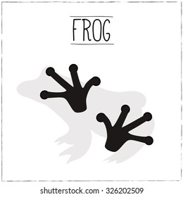 Frog Silhouette with trails. Vector Illustration.