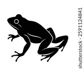 Frog Silhouette Vector Art Illustration and Minimalist Frog Black Color Design