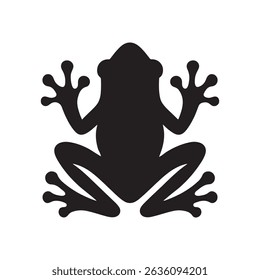 Frog silhouette vector art illustration 