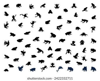 Frog silhouette vector art white background