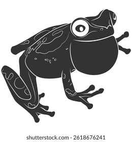 frog silhouette vector design with white background