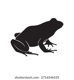 Frog silhouette vector flat illustration on white background