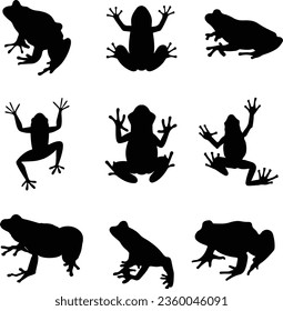 Frog Silhouette Vector Graphic Pack