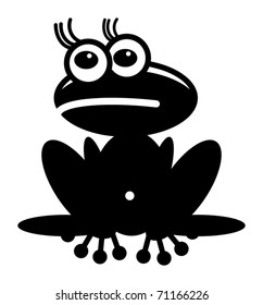 Frog silhouette, vector illustration