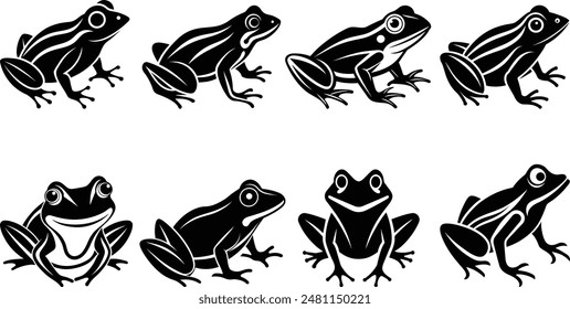 Frog silhouette vector illustration icon.