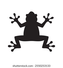 Frog Silhouette Vector Illustration on white background.
