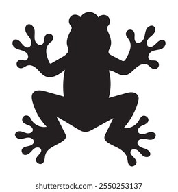 Frog Silhouette Vector Illustration on white background.