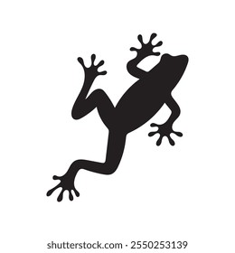 Frog Silhouette Vector Illustration on white background.