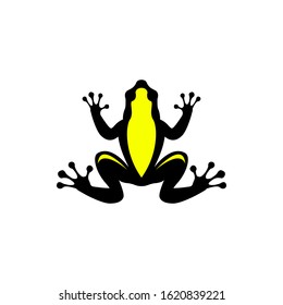 frog silhouette. vector illustration of frog view top