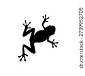 Frog Silhouette Vector Logo Design.