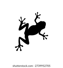 Frog Silhouette Vector Logo Design.